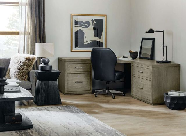 Hooker® Furniture Linville Falls Mink Corner Combo Desk with Two Small Files-6