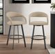 Armen Living Ramona Beige/Black Swivel Counter Stool-1