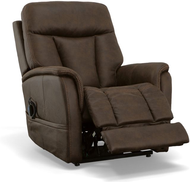 Flexsteel® Atlas Brown Power Lift Recliner with Power Headrest and Lumbar-2