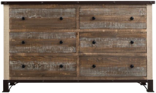 International Furniture Direct Antique Brown Dresser-3