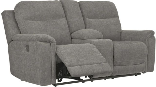 Signature Design by Ashley® Mouttrie 3-Piece Smoke Living Room Set with Reclining Sofa-2