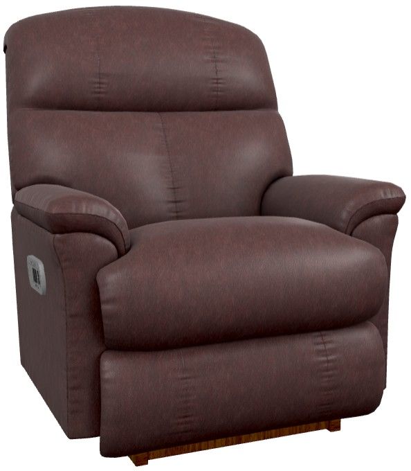 La-Z-Boy® Reed Pomegranate Leather Power Rocking Recliner with Headrest-0