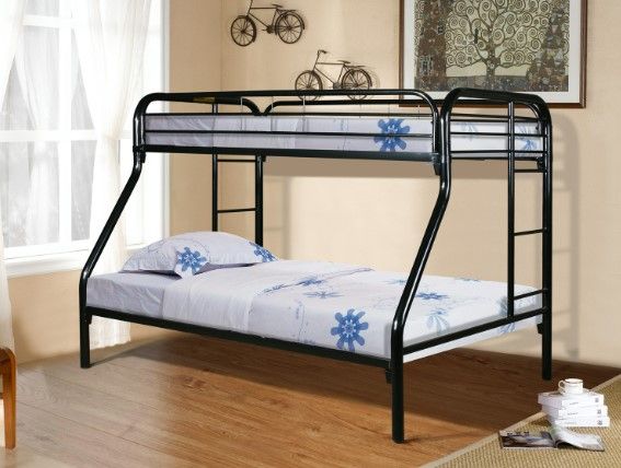 American Wholesale Furniture Black Twin/Full Bunkbed-1
