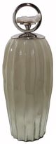 A & B Home Celine Silver/White Lidded Jar -0