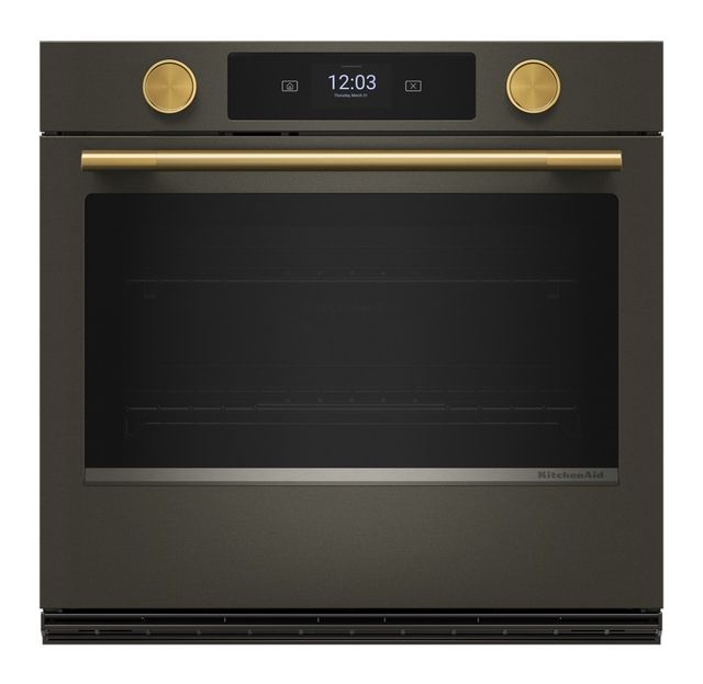 KitchenAid® 30" Black Ore Smart Single Electric Wall Oven with Assisted Cook Cycles-3