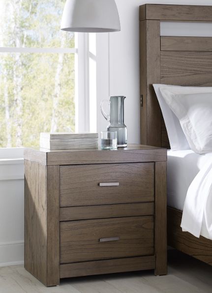 aspenhome® Modern Loft Graystone 2-Drawer Nightstand-3