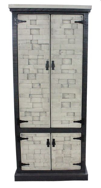 American Heartland Manufacturing Rustic Two-Tone Mosaic Double Door Pantry-1