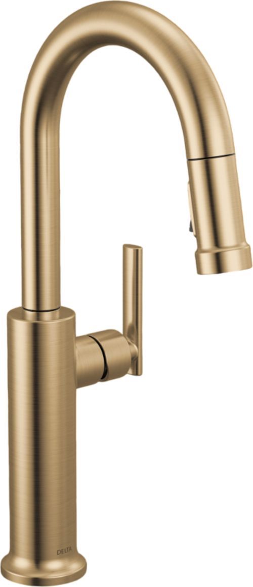 Delta Altado™ Champagne Bronze Single Handle Pull-Down Bar Kitchen Faucet-0