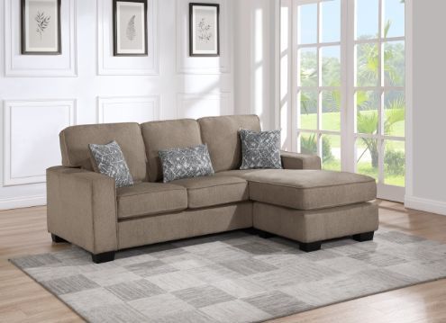 Milton Greens Stars 2-Piece Brown Plushy Cushioned Flared Square Arm Sectional-2