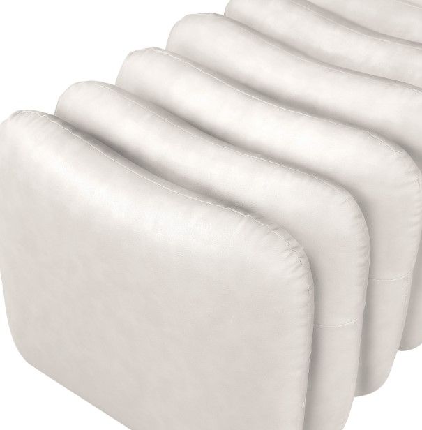 Meridian Furniture Atticus Cream Leather Upholstered Bench-3