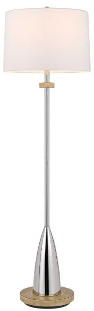 Cal® Lighting & Accessories Lockport Chrome/Wood Floor Lamp-1