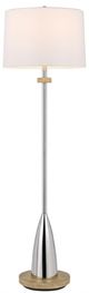 Cal® Lighting & Accessories Lockport Chrome/Wood Floor Lamp-1
