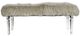 A & B Home Gray Mongolian Fur Bench-1