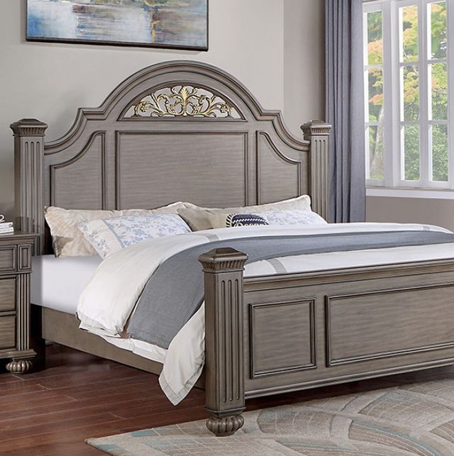 Furniture of America® Syracuse 4-Piece Gray Queen Bedroom Set -1