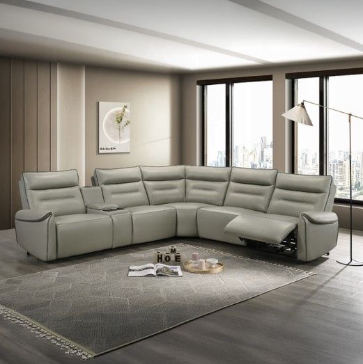 ACME Furniture Jayke 3-Piece Light Gray L-Shape Power Reclining Sectional-1