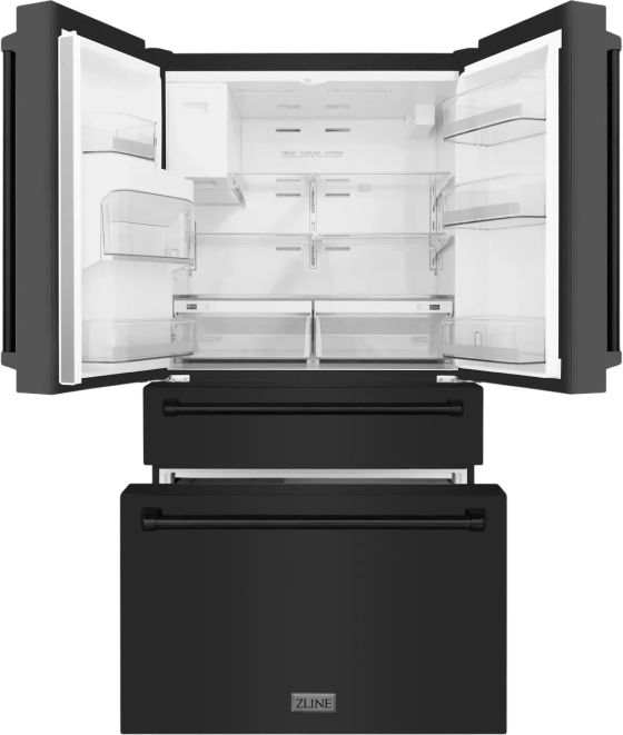 ZLINE 36" 21.6 Cu. Ft. Fingerprint Resistant Black Stainless Steel Counter Depth French Door Refrigerator-2