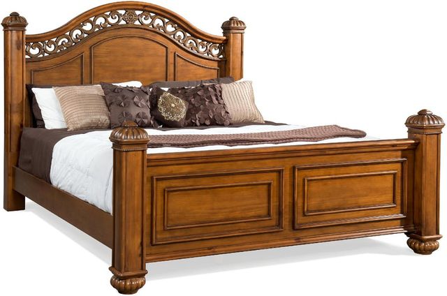 Elements International Barkley Square Dark Wood Bed-0