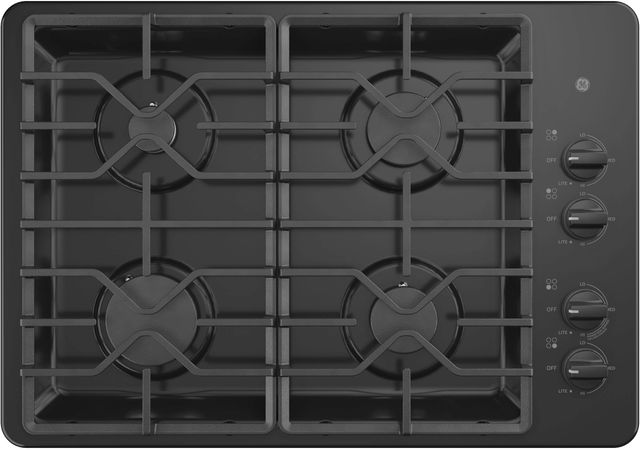 GE® 30" Black Built-In Gas Cooktop-0