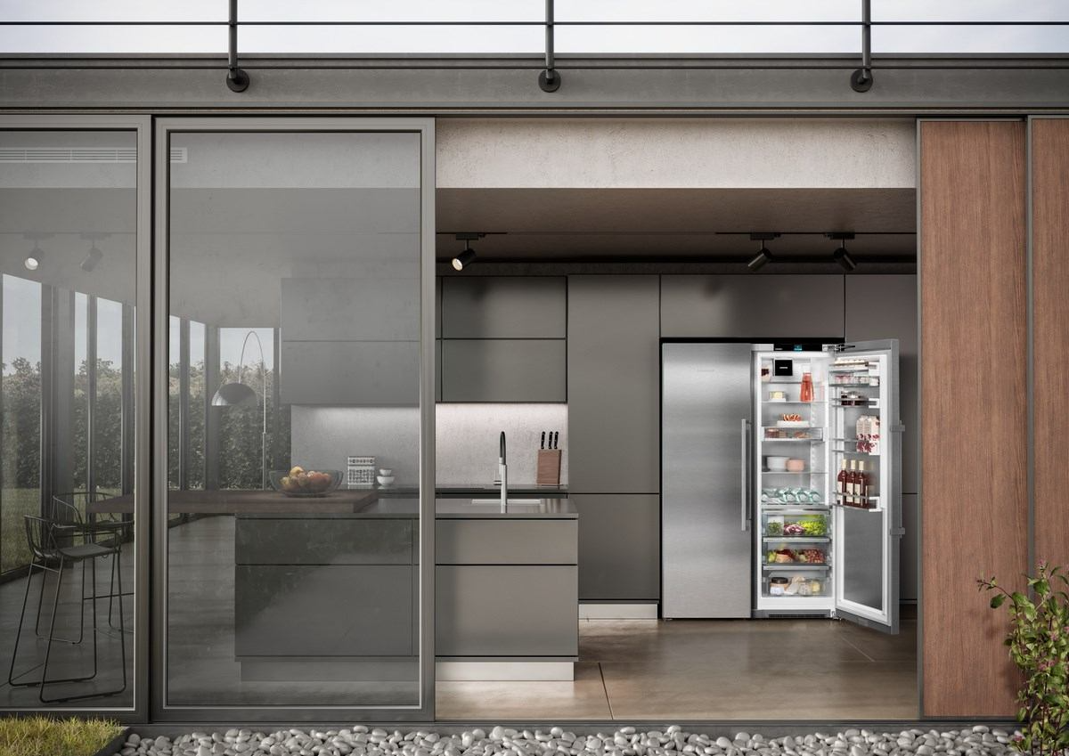 Side-by-Side Column Refrigerator and Freezer