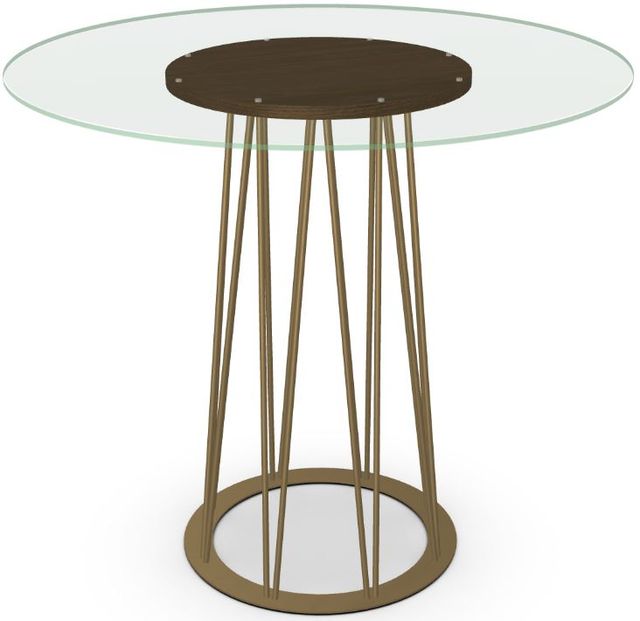 Amisco Customizable Calypso 42" Flat Edge Glass Top Round Bar Table -2