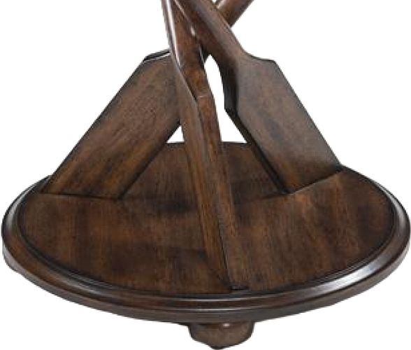 Magnussen Home® Beaufort Glass/Dark Oak Round End Table-3