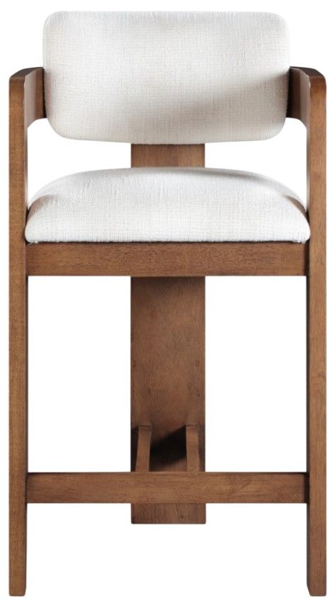 Meridian Furniture Sacha Cream/Brown Textured Upholstered Counter Stool-1