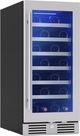 Zephyr Presrv® 15" 3.4 Cu. Ft. Stainless Steel Glass Built-In Wine Cooler-1