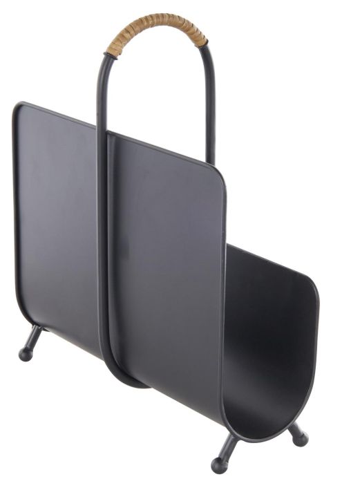 Deco Marche Black Magazine Holder with Loop Shaped Handle-1