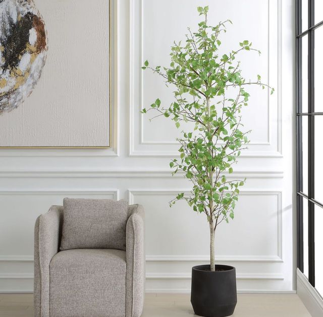 Uttermost® Boreal Aged Gray/Green Potted Birch Tree-1