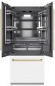 ZLINE Autograph Edition 36 in. 19.6 Cu. Ft. White Matte Built In Bottom Freezer Refrigerator with Polished Gold Accents-1
