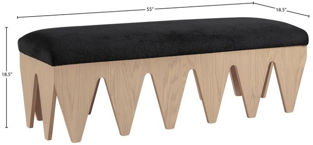Meridian Furniture Altair Black/Natural 55" Upholstered Bench-3