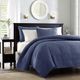 Olliix by Madison Park Navy Full/Queen Quebec Reversible Coverlet Set-1