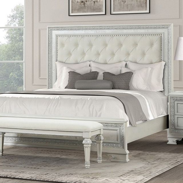 Furniture of America® Stella Mia 4-Piece Creamy White Queen Bedroom Set-2