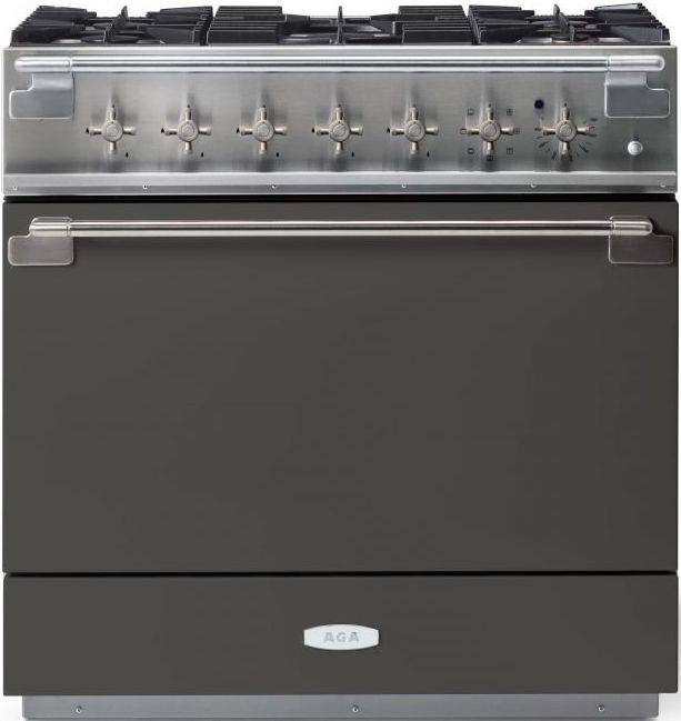 AGA™ Elise 36" Stainless Steel Pro Style Dual Fuel Range with Slate Door-0