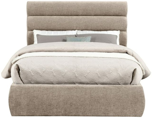 Meridian Furniture Adam Beige Queen 52" Upholstered Panel Bed-1