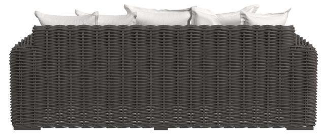Sunset West Cabo Kahlua Resin Wicker Outdoor Loveseat with Soothe Pearl Cushion-3