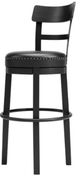 Signature Design by Ashley® Valebeck Black Tall Upholstered Swivel Bar Stool-2