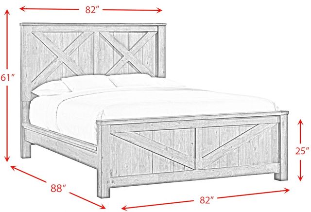 Elements International Maverick Antique Gray King Panel Bed-3