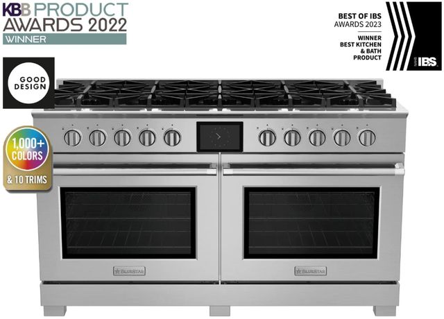 Bluestar® 60" Stainless Steel Pro Style Dual Fuel Range-1