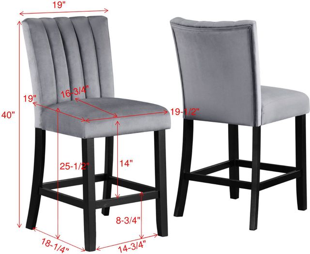 Crown Mark Pascal Black/Gray Counter Chair-2
