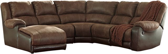 Signature Design by Ashley® Nantahala 5-Piece Coffee Reclining Left-Arm Facing Sectional and Chaise-0