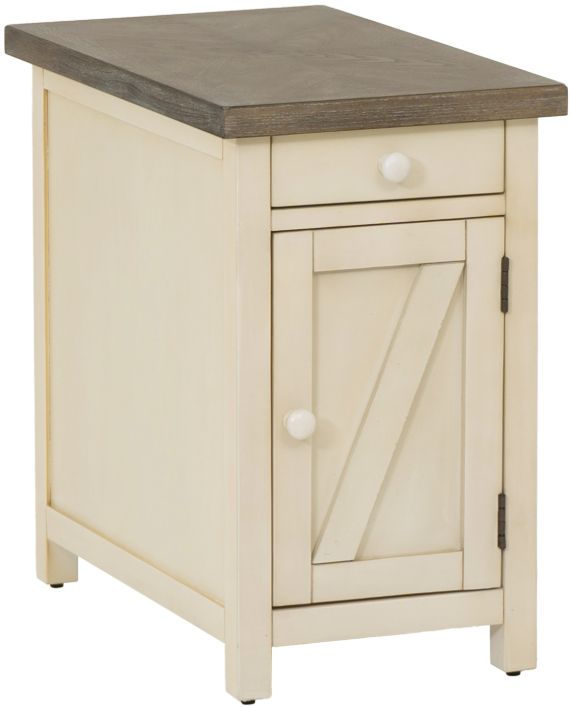 Coast2Coast Home™ Belsey Brown Side Table with Cream Base-0
