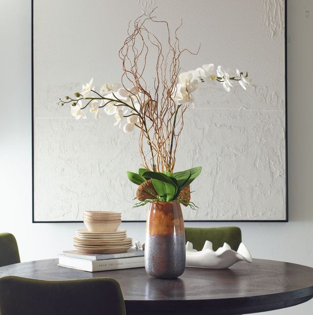 Uttermost® Earthbound Orchid Brown/White Centerpiece with Vase-2