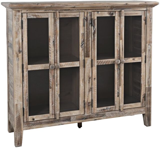 Jofran Inc. Rustic Shores Gray Wash 4-Door High Accent Cabinet-0