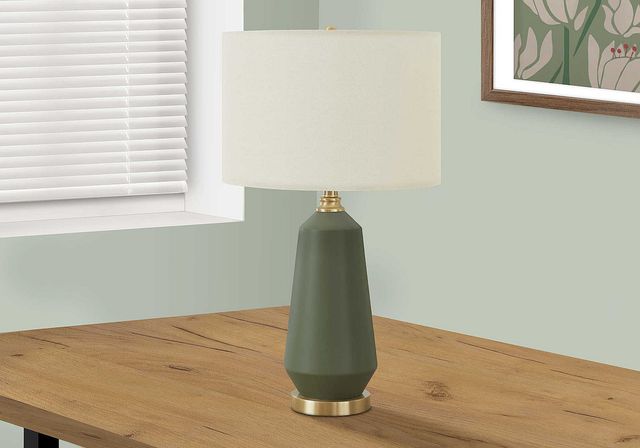 Monarch Specialties Inc. 26"H Green Ceramic Table Lamp-4