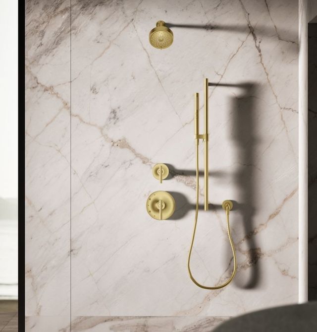 KOHLER® Shift®+ Vibrant Brushed Moderne Brass 2.5 GPM Round 2-Function Handshower-2