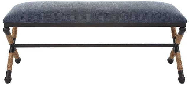 Uttermost® Firth Black/Light Brown/Navy Bench-3