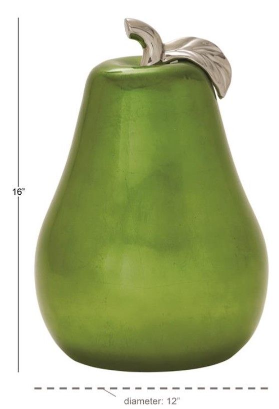 Deco Marche Green Pear Sculpture-2