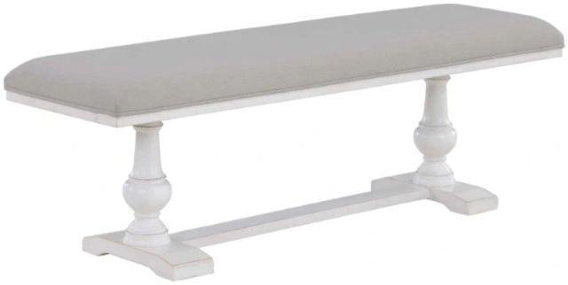 Steve Silver Co. Warren Gray/White Upholstered Bench-0