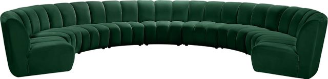 Meridian Furniture Infinity 9-Piece Green Velvet Modular Sectional-0